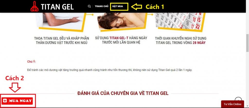 Đặt mua Titan Gel chính hãng